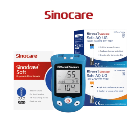 เครื่องวัดระดับน้ำตาลในเลือด และยูริก SINOCARE รุ่น SAFE AQ UG 0070071003019_0